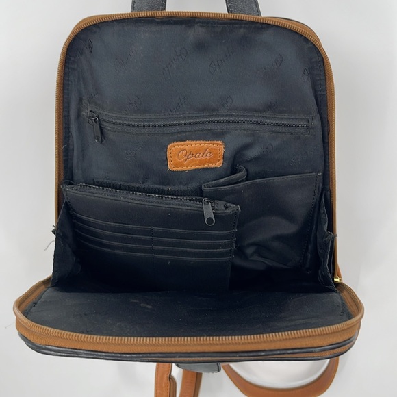 (#140) Vintage OPALE Caramel Brown Leather Backpack - Picture 8 of 8